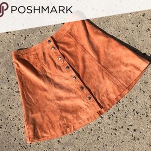 A&F burnt orange faux suede skirt - like new